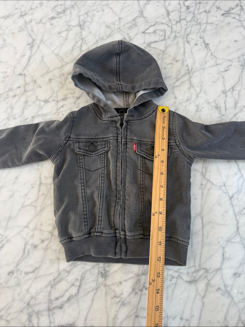 Levi's Knit Zip Up Hoodie Size 12 Months Super Soft Versatile - Picture 4 of 5